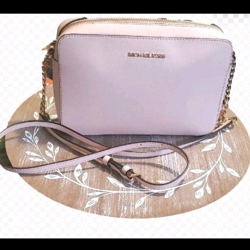 Michael Kors Jet Set Leather Crossbody Blush Medium